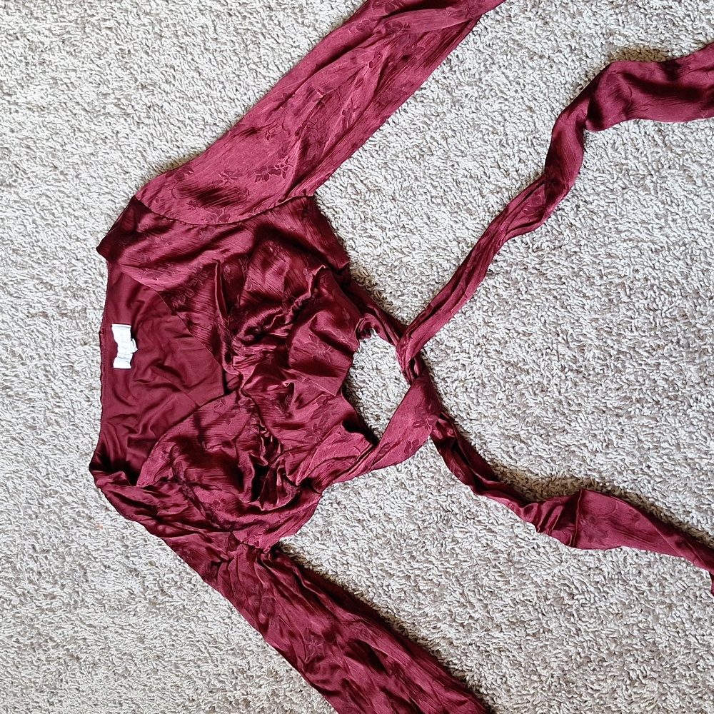 Red Silk Crop Top